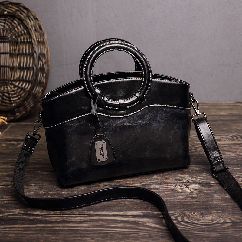 Citi Paul jesensko-zimska torbica s kružnim prstenom, gornja ručka i crossbody, vintage minimalistički stil za žene
