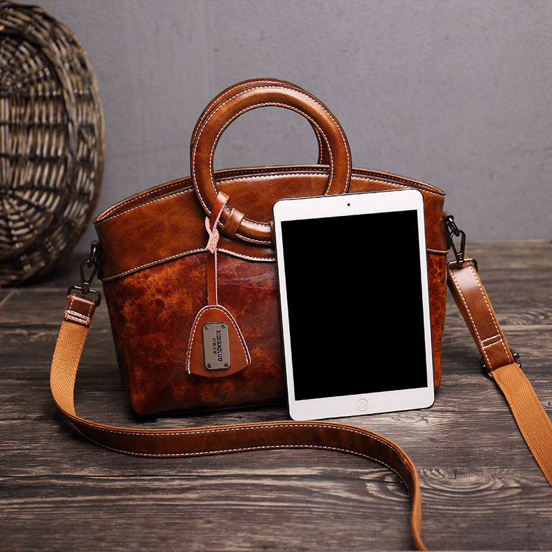 Citi Paul jesensko-zimska torbica s kružnim prstenom, gornja ručka i crossbody, vintage minimalistički stil za žene