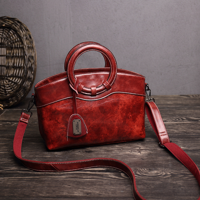 Citi Paul jesensko-zimska torbica s kružnim prstenom, gornja ručka i crossbody, vintage minimalistički stil za žene