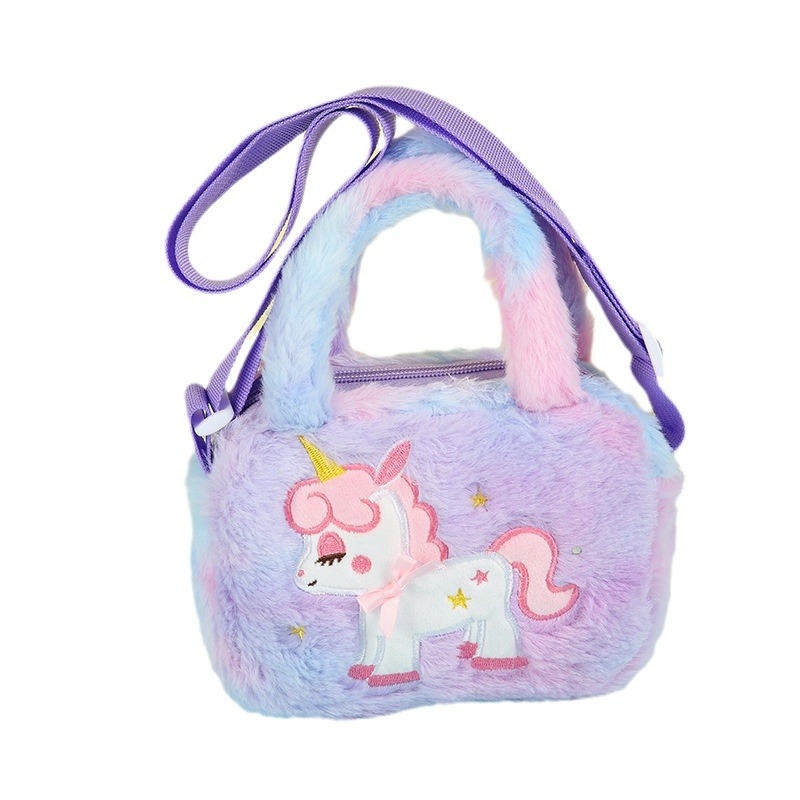 Slatka pliš torbica preko ramena s jednorogom, u korejskom stilu, za djecu, dizajn crtane princeze, unisex torba preko ramena