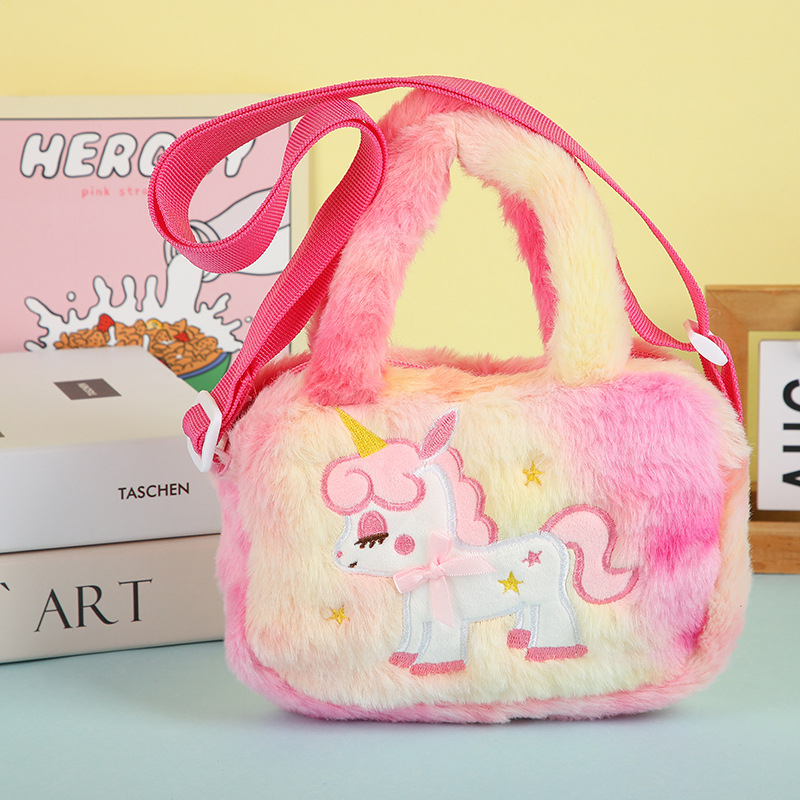 Slatka pliš torbica preko ramena s jednorogom, u korejskom stilu, za djecu, dizajn crtane princeze, unisex torba preko ramena