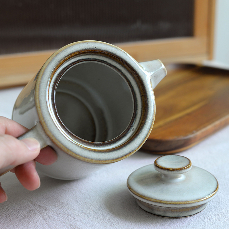 Ceainic ceramic retro minimalist pentru uz casnic – set de ceai elegant și accesorii de ceai creative
