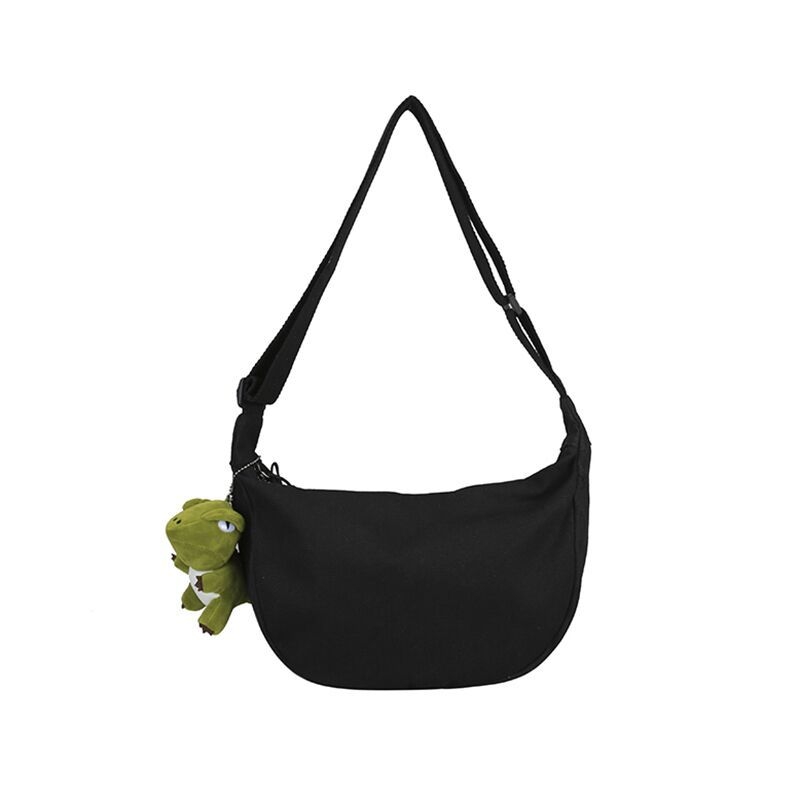 Ženska platnena torba za rame, oblik knedle, crossbody, 16 oz, srednja veličina