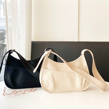 Crossbody torba od meke PU kože, oblik polumjesec sedlo, ženski gradski stil, srednja veličina, proljeće 2021
