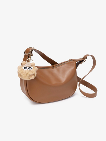 2026 nova mekana PU torbica za podlakticu za žene s privjeskom od pliša, svestrana torba preko ramena i crossbody, dumpling torbica