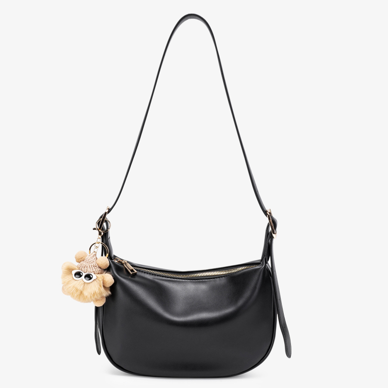 2026 nova mekana PU torbica za podlakticu za žene s privjeskom od pliša, svestrana torba preko ramena i crossbody, dumpling torbica