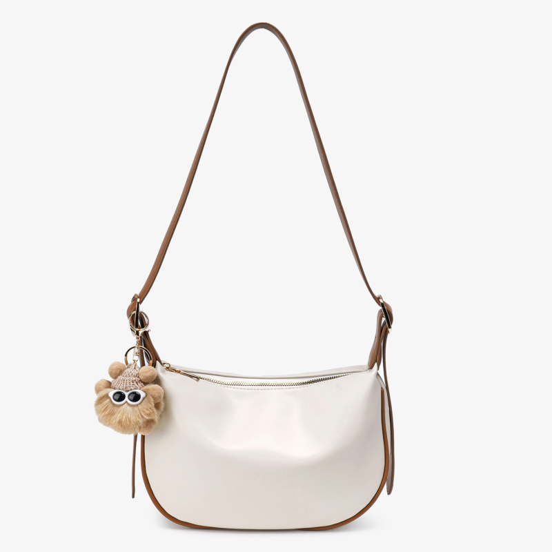 2026 nova mekana PU torbica za podlakticu za žene s privjeskom od pliša, svestrana torba preko ramena i crossbody, dumpling torbica
