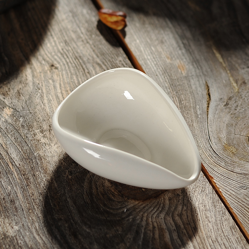 Linguriță de ceai din porțelan albastru-alb pentru ceremonia Gongfu — linguriță din ceramică pentru frunze de ceai, cu siglă