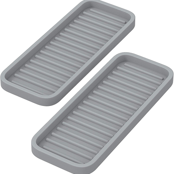 Tavă de drenaj din silicon pentru bucătărie și baie, covoraș de uscare pentru vase și săpunieră