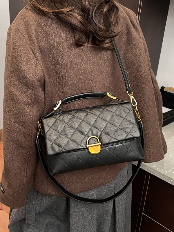 Ženska PU torba s dijamantnim uzorkom, 2026 nova moda s izvezenim nitima, svakodnevna crossbody torba