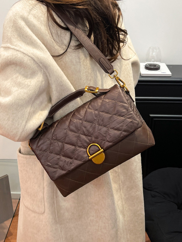 Ženska PU torba s dijamantnim uzorkom, 2026 nova moda s izvezenim nitima, svakodnevna crossbody torba