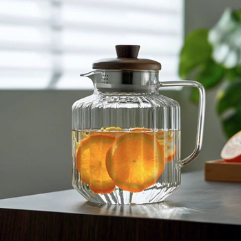 Ceainic din sticlă borosilicată, rezistent la temperaturi, transparent, cu capacitate mare, pentru ceai și apă rece, potrivit pentru încălzire pe plită ceramică electrică