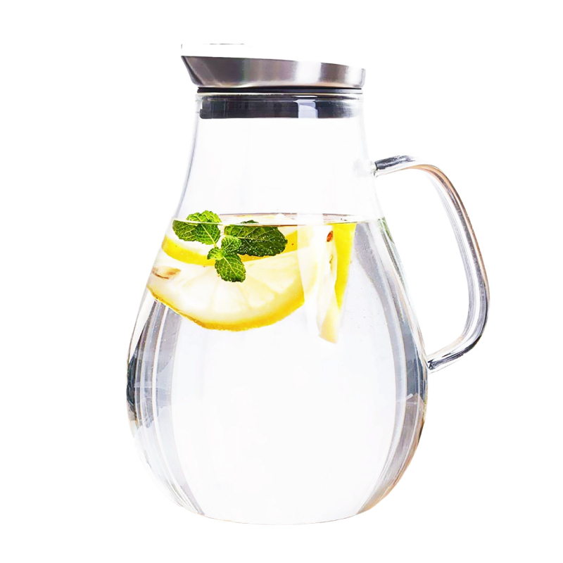 Carafă de apă din sticlă, rezistentă la temperaturi înalte, cu filtru, capacitate mare, pentru apă rece