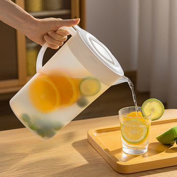 Carafă de plastic pentru apă rece, capacitate mare, pentru vară, potrivită pentru frigider, pentru apă rece și apă cu lămâie
