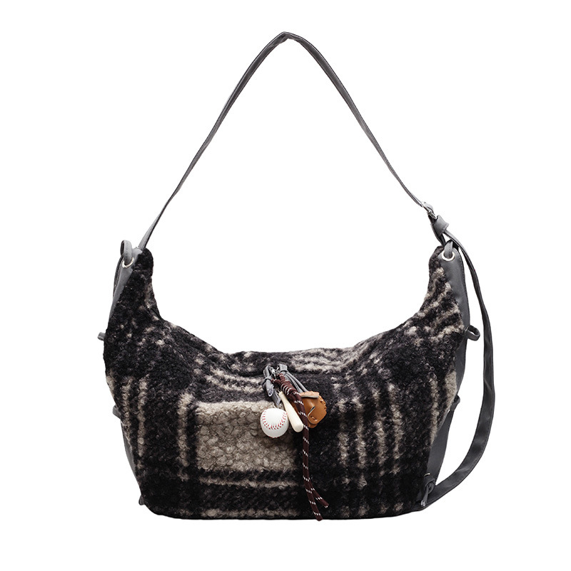Nova ženska torba za ramena i crossbody, velika kapaciteta, pliš materijal, gradski minimalistički dizajn