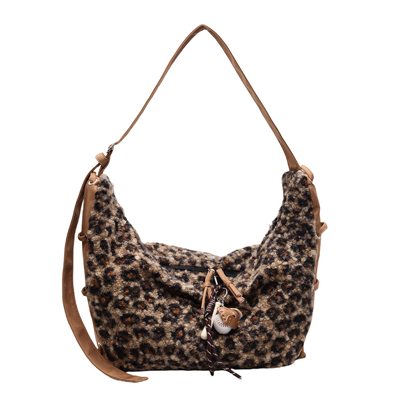 Nova ženska torba za ramena i crossbody, velika kapaciteta, pliš materijal, gradski minimalistički dizajn