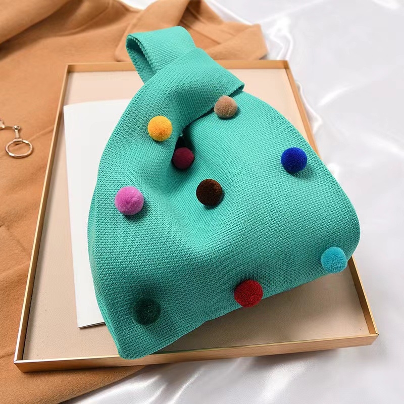 Nova DIY šarena pliš kuglica kanta torba, pletena tote torba, preko ramena za žene