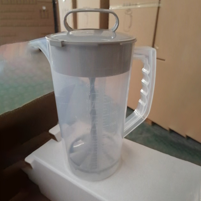 Carafă manuală pentru suc cu agitator spiral din plastic, presă de suc, carafă pentru apă rece, carafă cu felii de lămâie, ustensile pentru ceai cu lapte cu scară