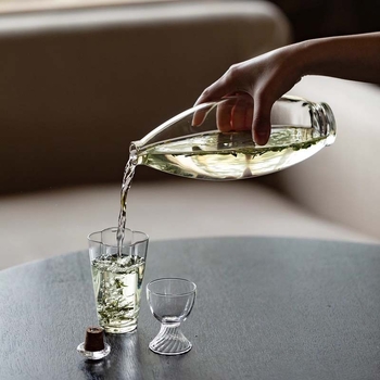 Sticlă din sticlă pentru infuzare la rece a ceaiului verde cu flori, infuzor de ceai transparent, sticlă de apă creativă în stil vază, rezistentă la căldură, sticlă de vin goală, îngroșată