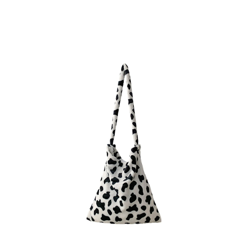 Ženska torba za ramena od pliša s leopard printom, jesen/zimska moda, lagani luksuz, francuska elegancija, korejski stil.