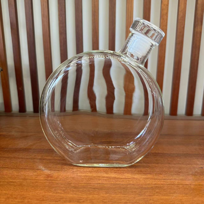 Set ceainic din sticlă borosilicată, cu căni în formă de segmente de bambus, capacitate mare, design chinezesc în stil Song, posibilitatea personalizării logo-ului
