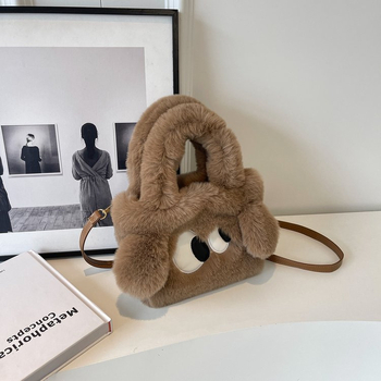 2025 pliš bucket torba s slatkim psićem i velikim očima, ljetni trend, mala crossbody torba
