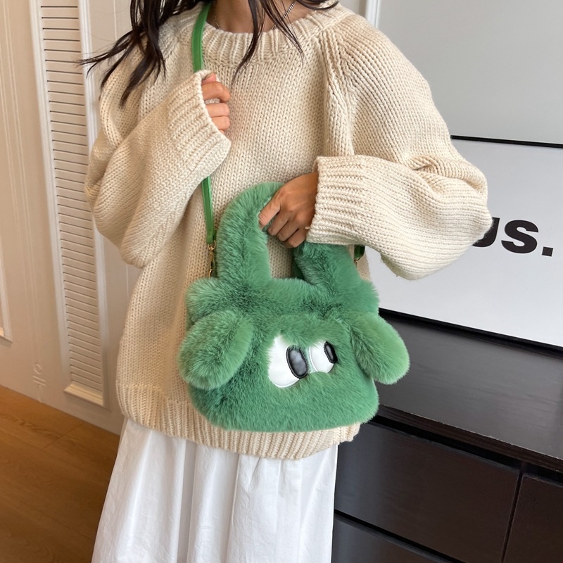 2025 pliš bucket torba s slatkim psićem i velikim očima, ljetni trend, mala crossbody torba