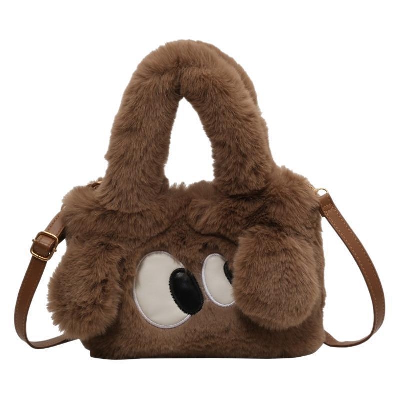 2025 pliš bucket torba s slatkim psićem i velikim očima, ljetni trend, mala crossbody torba