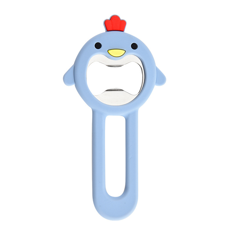 Deschizător magnetic pentru sticle, corp din silicon, portabil, design Little Bear, magnet pentru frigider