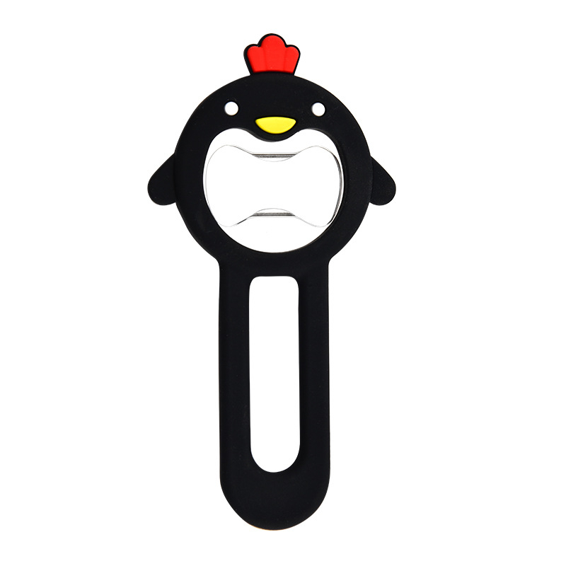 Deschizător magnetic pentru sticle, corp din silicon, portabil, design Little Bear, magnet pentru frigider