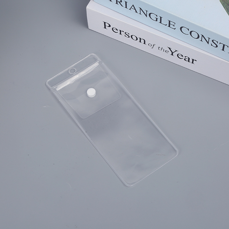 Geantă cosmetică transparentă din PVC, etanșă, rezistentă la umezeală și oxidare, pentru pensule și ustensile de make-up.