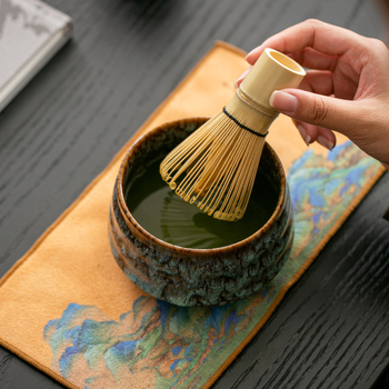 Ceașcă japoneză ceramică pentru matcha cu tel – set ceremonial de ceai, 400 ml