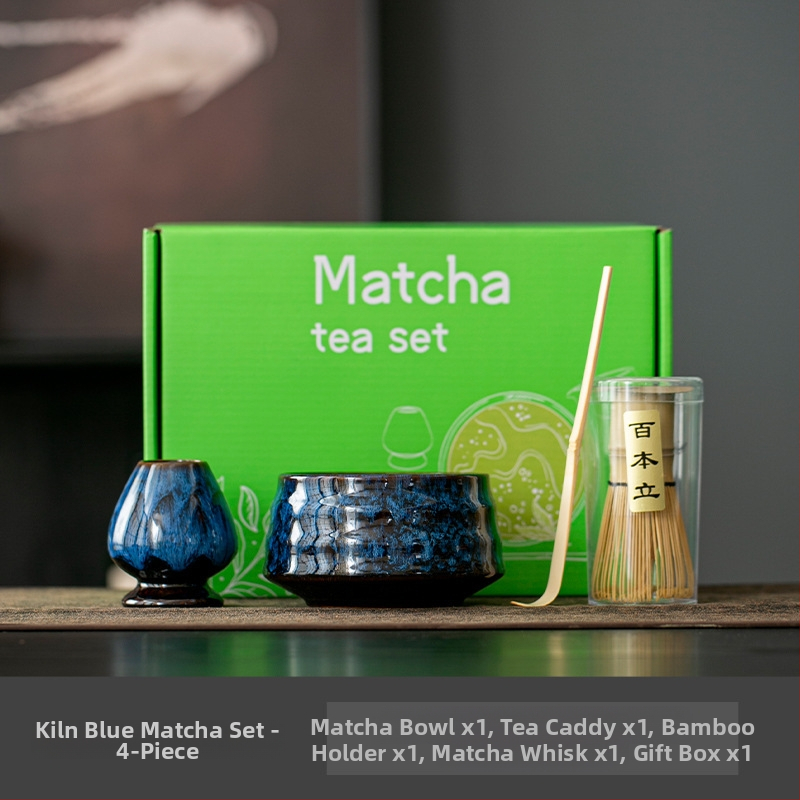 Japonská keramická miska na matcha s metličkou – sada čajovej ceremónie, 400 ml
