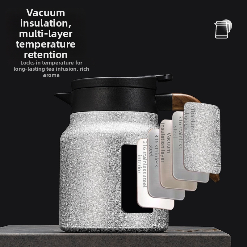 Ceainic nou de infuzie cu acoperire din titan, izolație termică, separare ceai-apă, mic și portabil pentru uz casnic