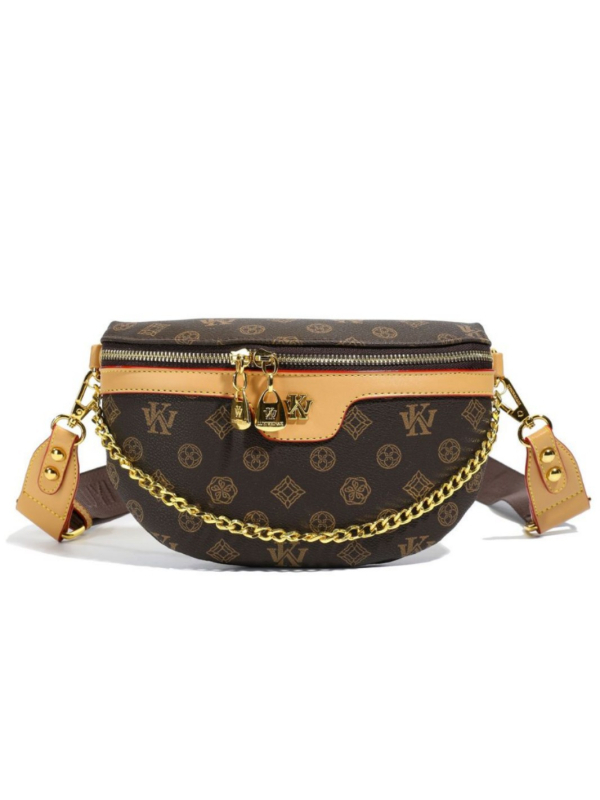 Mala PVC torbica u obliku polumjeseca s retro otiskom, crossbody/na rame torba za svakodnevnu upotrebu, jesen 2025