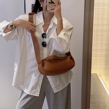 Ženska crossbody torba u obliku polumjeseca, 2025 trend hongkonškog stila, svakodnevna gradska torba, PU koža