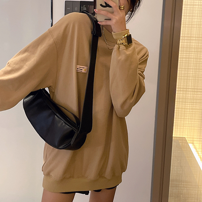 Ženska crossbody torba u obliku polumjeseca, 2025 trend hongkonškog stila, svakodnevna gradska torba, PU koža