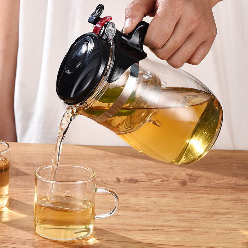 Infuzor de ceai elegant cu separare între ceai și apă, set de ceai din sticlă rezistent la temperaturi înalte, filtru pentru ceai, ceașcă de ceai cu capacitate mare