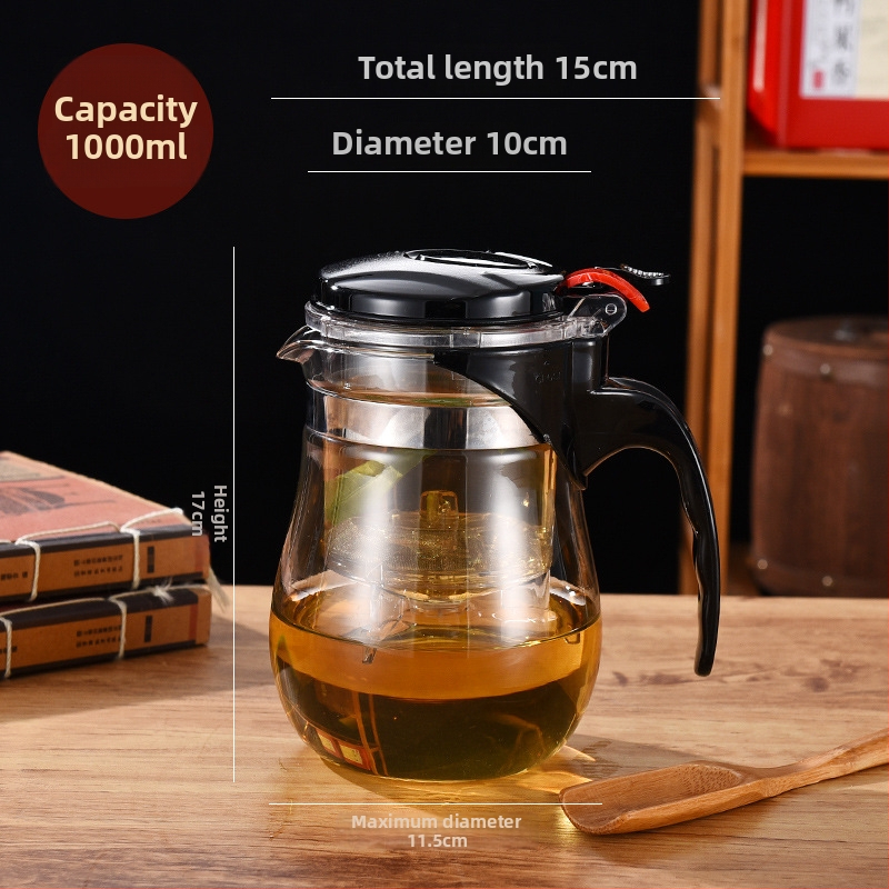 Infuzor de ceai elegant cu separare între ceai și apă, set de ceai din sticlă rezistent la temperaturi înalte, filtru pentru ceai, ceașcă de ceai cu capacitate mare