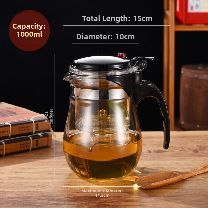 Infuzor de ceai elegant cu separare între ceai și apă, set de ceai din sticlă rezistent la temperaturi înalte, filtru pentru ceai, ceașcă de ceai cu capacitate mare
