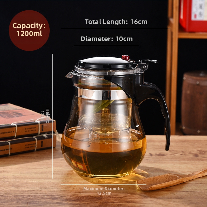 Infuzor de ceai elegant cu separare între ceai și apă, set de ceai din sticlă rezistent la temperaturi înalte, filtru pentru ceai, ceașcă de ceai cu capacitate mare
