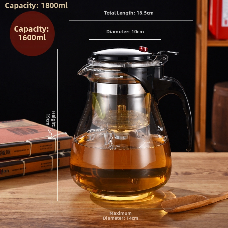 Infuzor de ceai elegant cu separare între ceai și apă, set de ceai din sticlă rezistent la temperaturi înalte, filtru pentru ceai, ceașcă de ceai cu capacitate mare