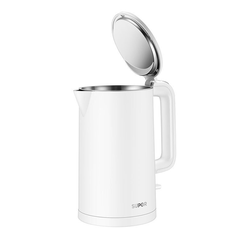 Ceainic electric Supor, 1.5 L, din oțel inoxidabil, corp dublu, portabil, SW-15T715, oprire automată