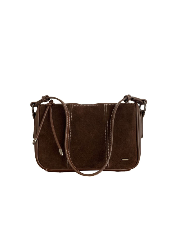 Ženska crossbody torbica s patchwork izvezenom od nubuk kože, mala kvadratna torba, jednostavan i moderan stil.