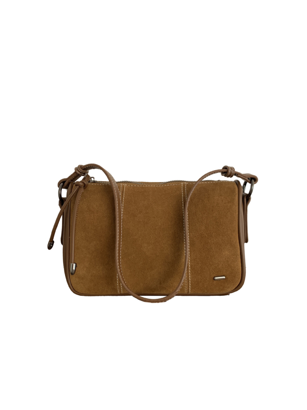 Ženska crossbody torbica s patchwork izvezenom od nubuk kože, mala kvadratna torba, jednostavan i moderan stil.
