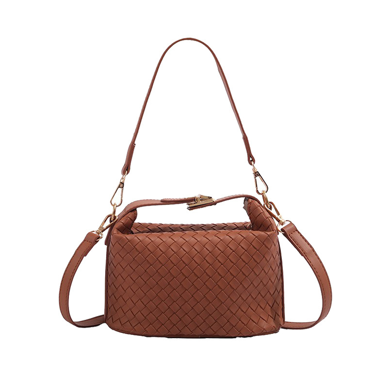 Ženska torba od PU kože s pletenim uzorkom, mala torba za rame i crossbody, lunch box stil, jesen-zima 2026