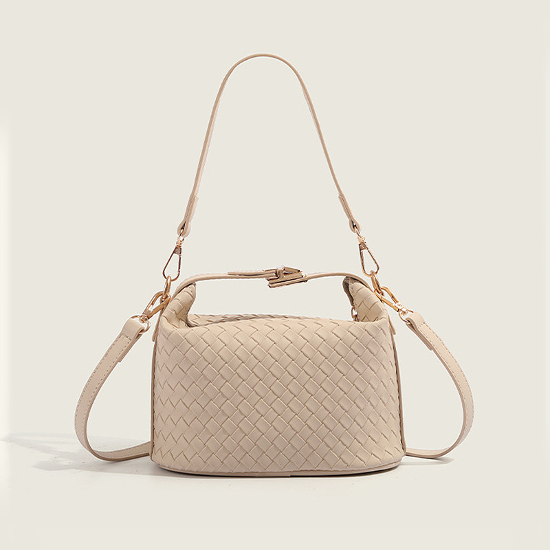 Ženska torba od PU kože s pletenim uzorkom, mala torba za rame i crossbody, lunch box stil, jesen-zima 2026