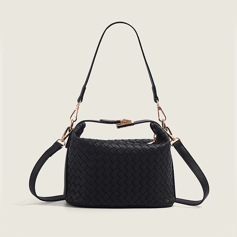 Ženska torba od PU kože s pletenim uzorkom, mala torba za rame i crossbody, lunch box stil, jesen-zima 2026