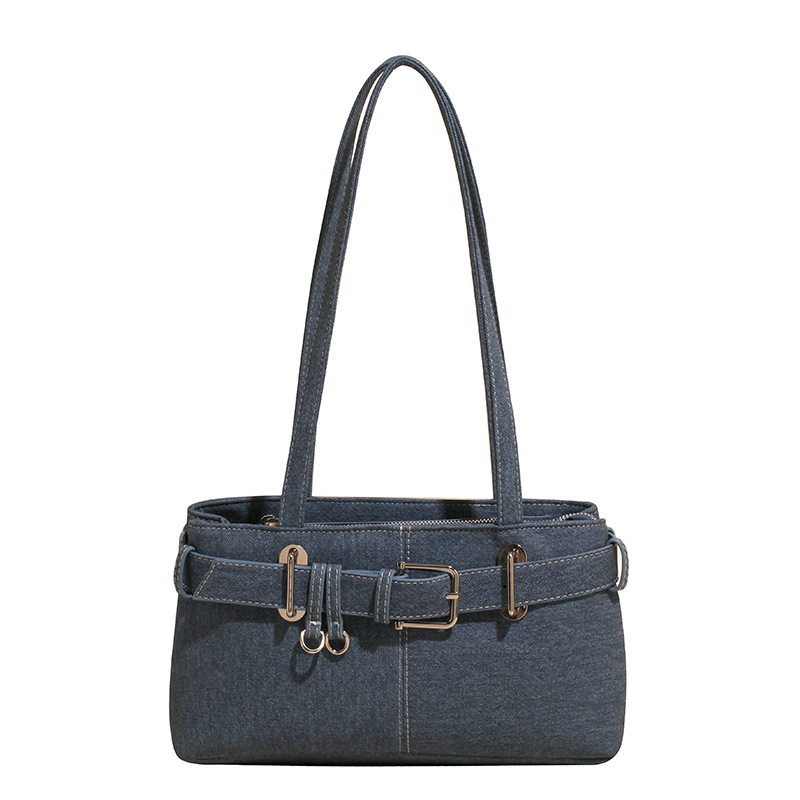 Ženska denim torba za svakodnevnu upotrebu, torba ispod pazuha, velika kapaciteta, bucket stil