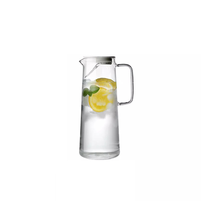 Ceainic din sticlă transparent, capacitate mare pentru apă rece, sticlă borosilicată, poate fi încălzit pe plită ceramică, ceainic de casă pentru sucuri